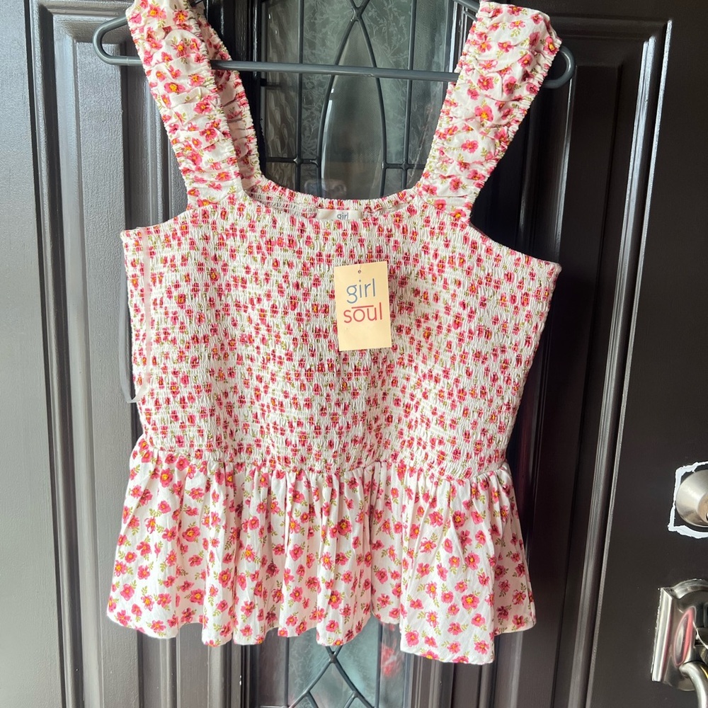 Girl Soul Pink Floral Smocked Blouse #coquette #fairy